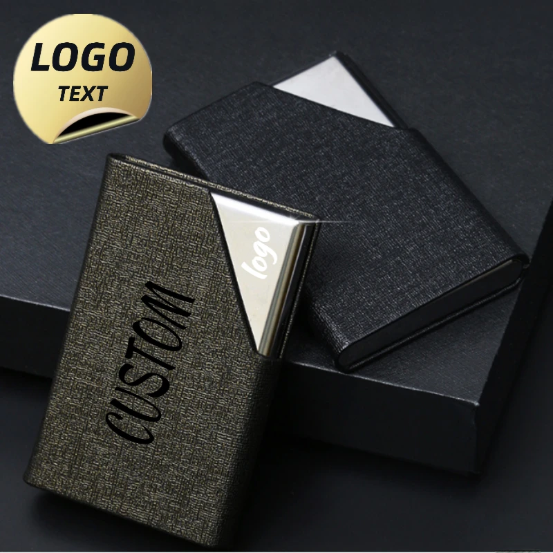 Customized Logo Stainless Steel Business Card Box Business Card Holder for Women and Men Personalized Cardcase Activities Gifts