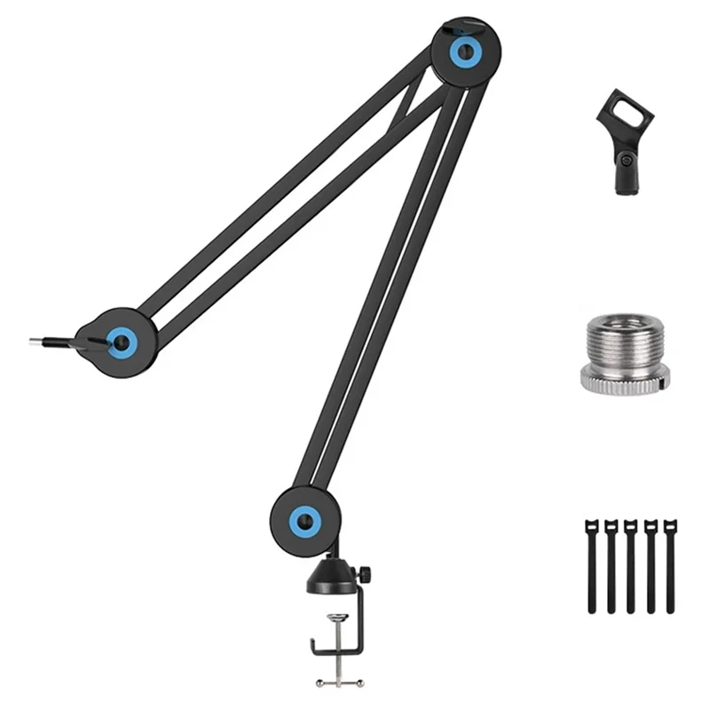 

FFYY-Microphone Load Bearing Bracket Universal Desk Mic Stand With Long Arm 360° Rotation 5/8" Conversion Screw