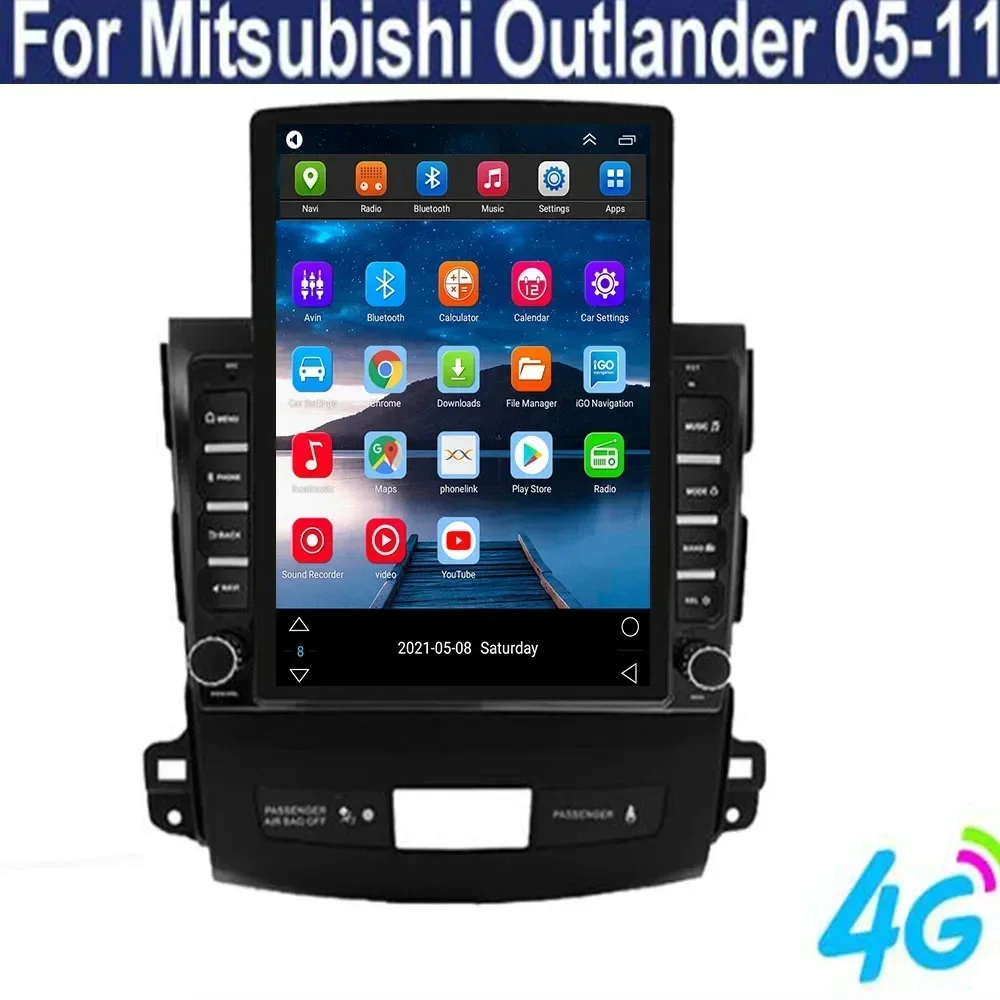 2Din 9.7 "تسلا سيارة مشغل وسائط متعددة لتحديد المواقع لميتسوبيشي أوتلاندر xl 2 2005-2012 لبيجو 4007 لسيتروين C-Crosser لا DVD