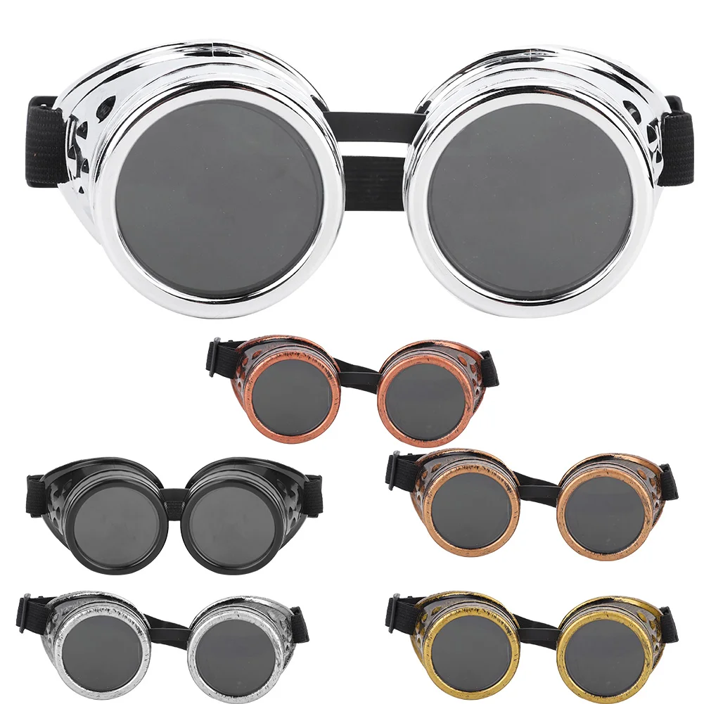 Vintage Steampunk Glasses ABS Vintage  Steampunk Goggles Double Layer Sunglasses for Party Prop Decor - view 4