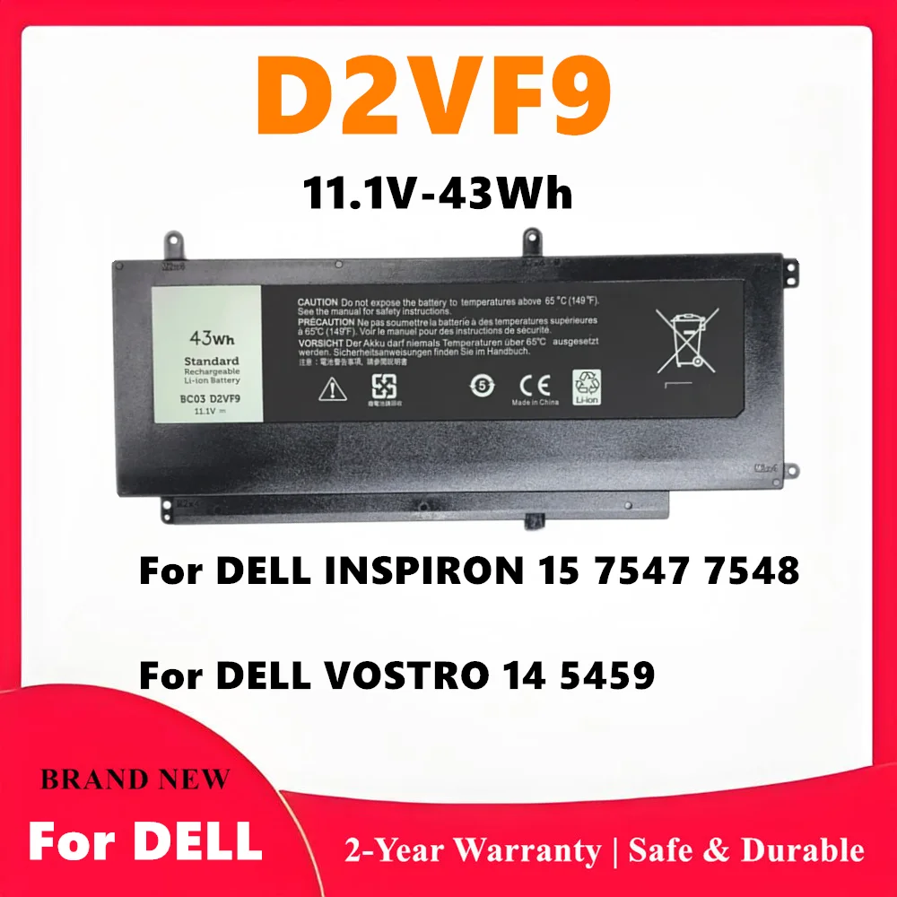 D2VF9 Laptop Battery for Dell  15‑7547 15‑7548 14‑5459 14‑5459D  0PXR51 PXR51 0YGR2V 4P8PH G05H0