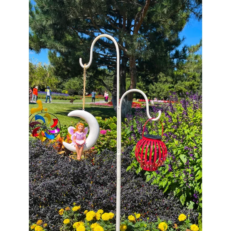 

Garden Garden Layout Iron Hook Double Hook Outdoor Yard Floor-Standing Decorations Decoration Gardening