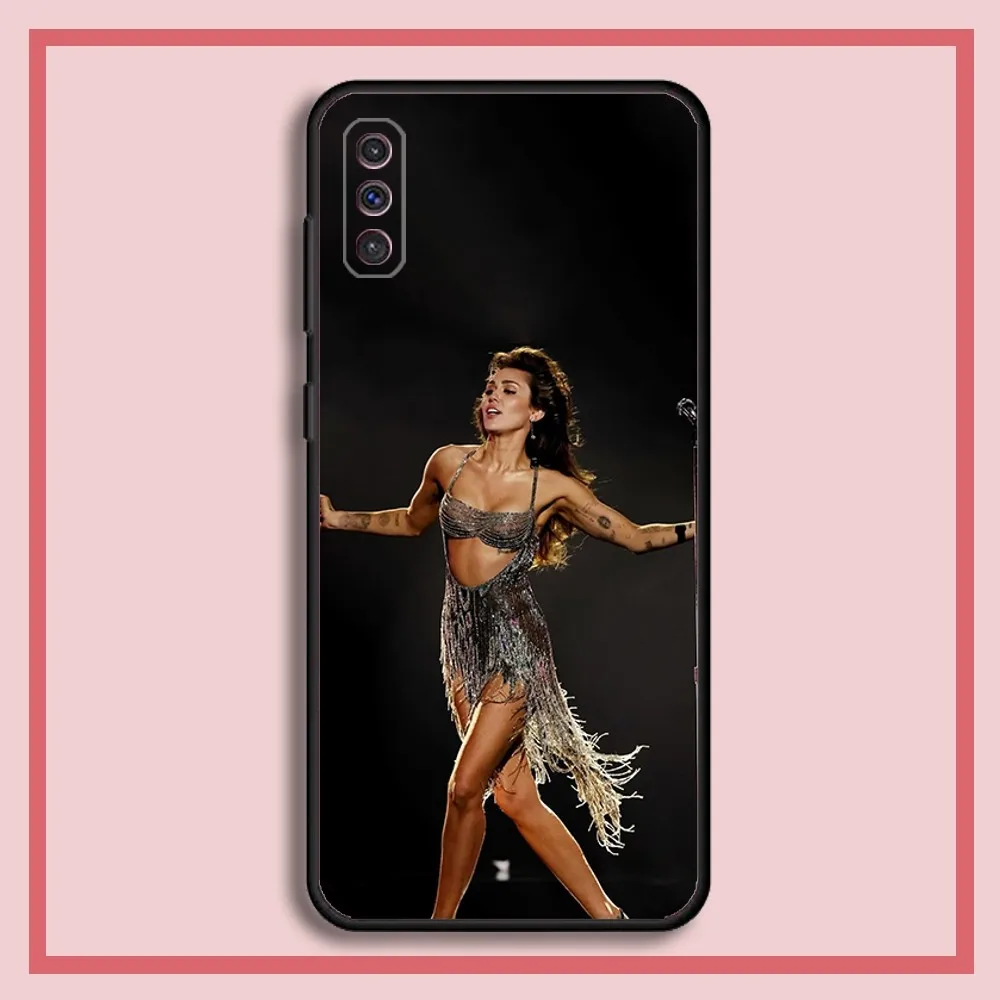 Miley Cyrus Flowers Singer Phone Case For Samsung S23,23,22,30,21,10,9,Note20 Ultra,Lite,Ultra,5G,Plus,FE,Black Soft Case