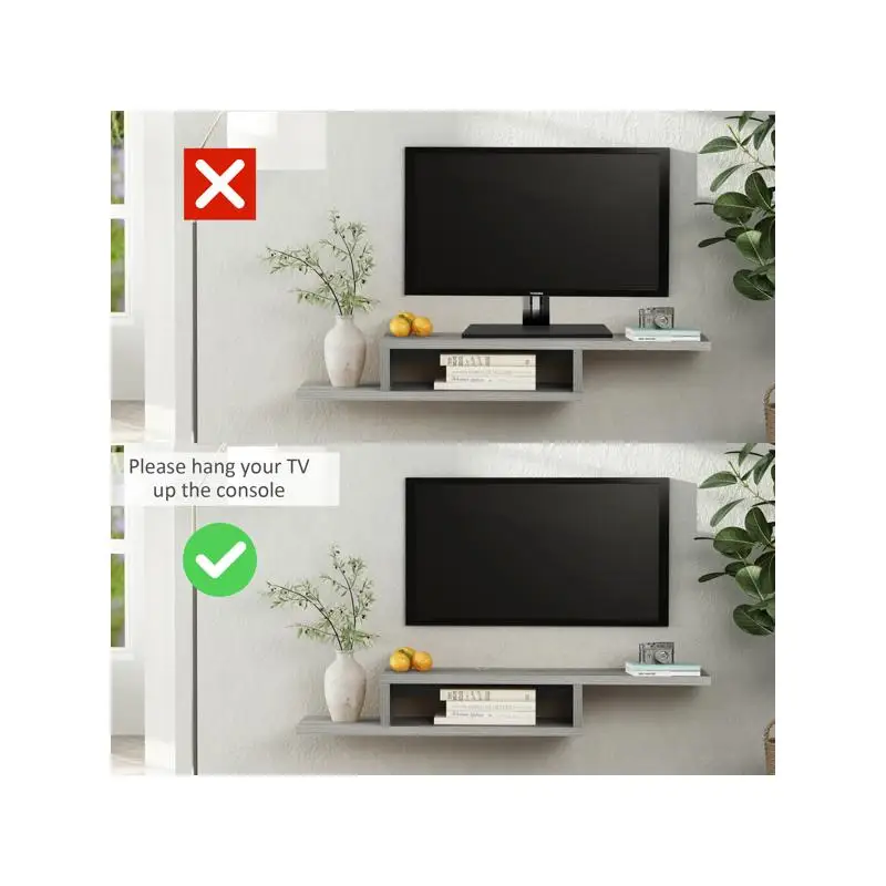 حامل تلفزيون مثبت على الحائط - دعامة قابلة للتعديل لأجهزة التلفاز ذات الشاشات المسطحة، تصميم موفر للمساحة، سهل التركيب، متوافق مع معظم أجهزة التلفاز