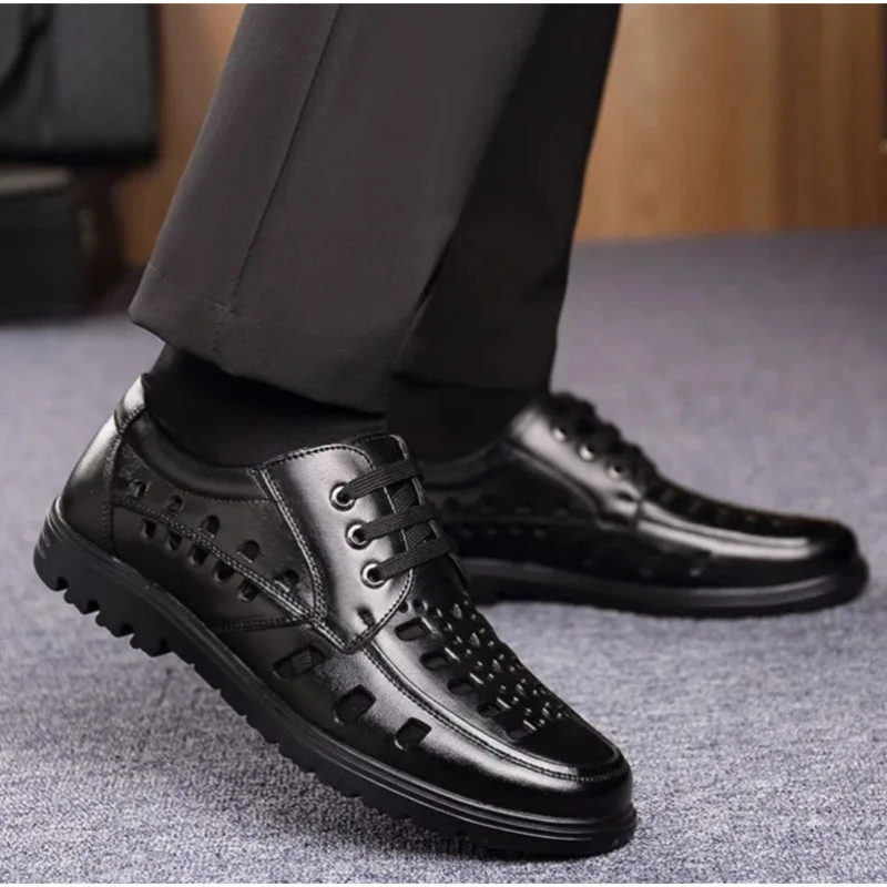 

2025 New Breathable Summer Sandals Men, Luxurious Casual Shoes With Leather Laces, Comfortable For Outdoor Use, New Collection