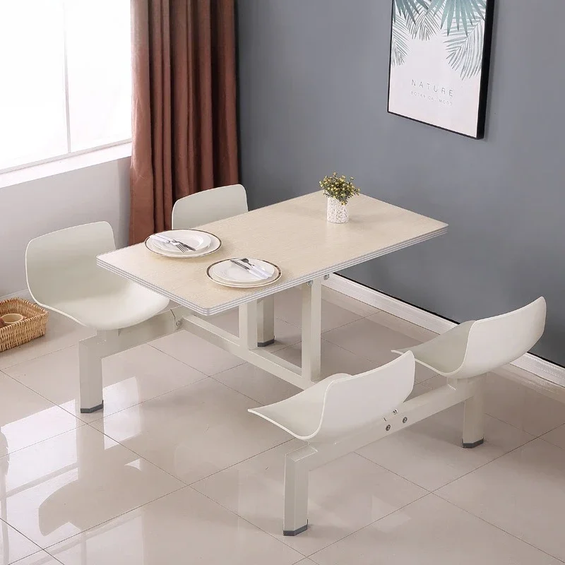 Canteen dining table and chairs fast food restaurant four people school company fast food restaurant special