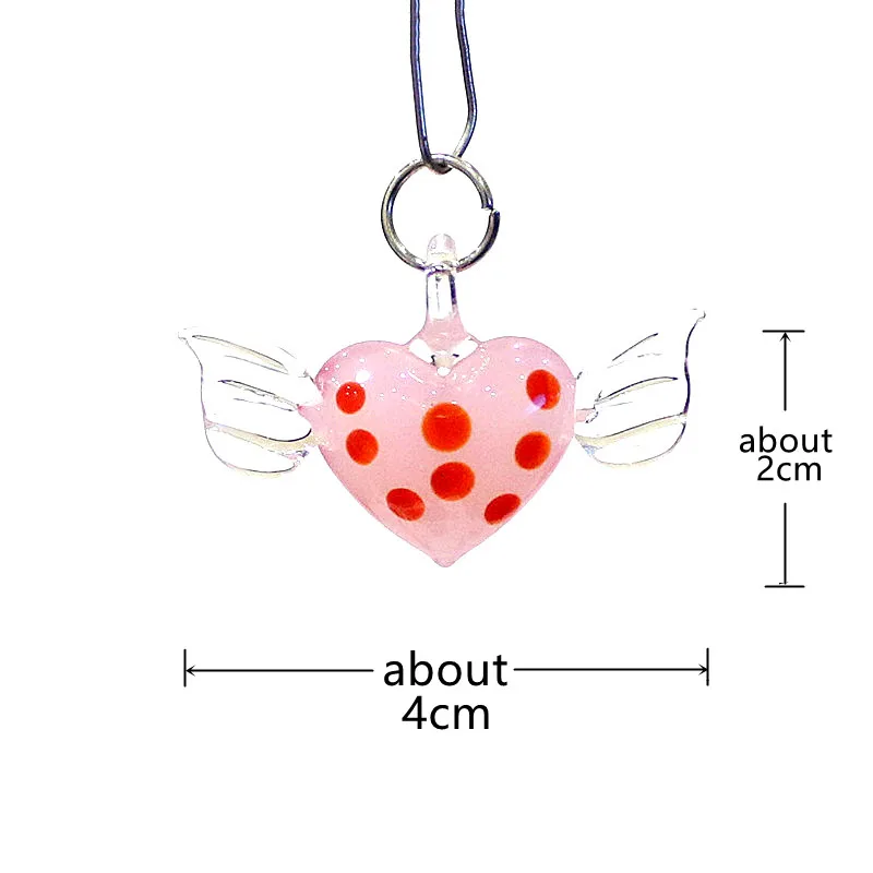 Murano Glass Heart Shape Pendant Cute Love Charm Ornament for DIY Jewelry Necklace Making Accessories or Wedding Decor Supplies