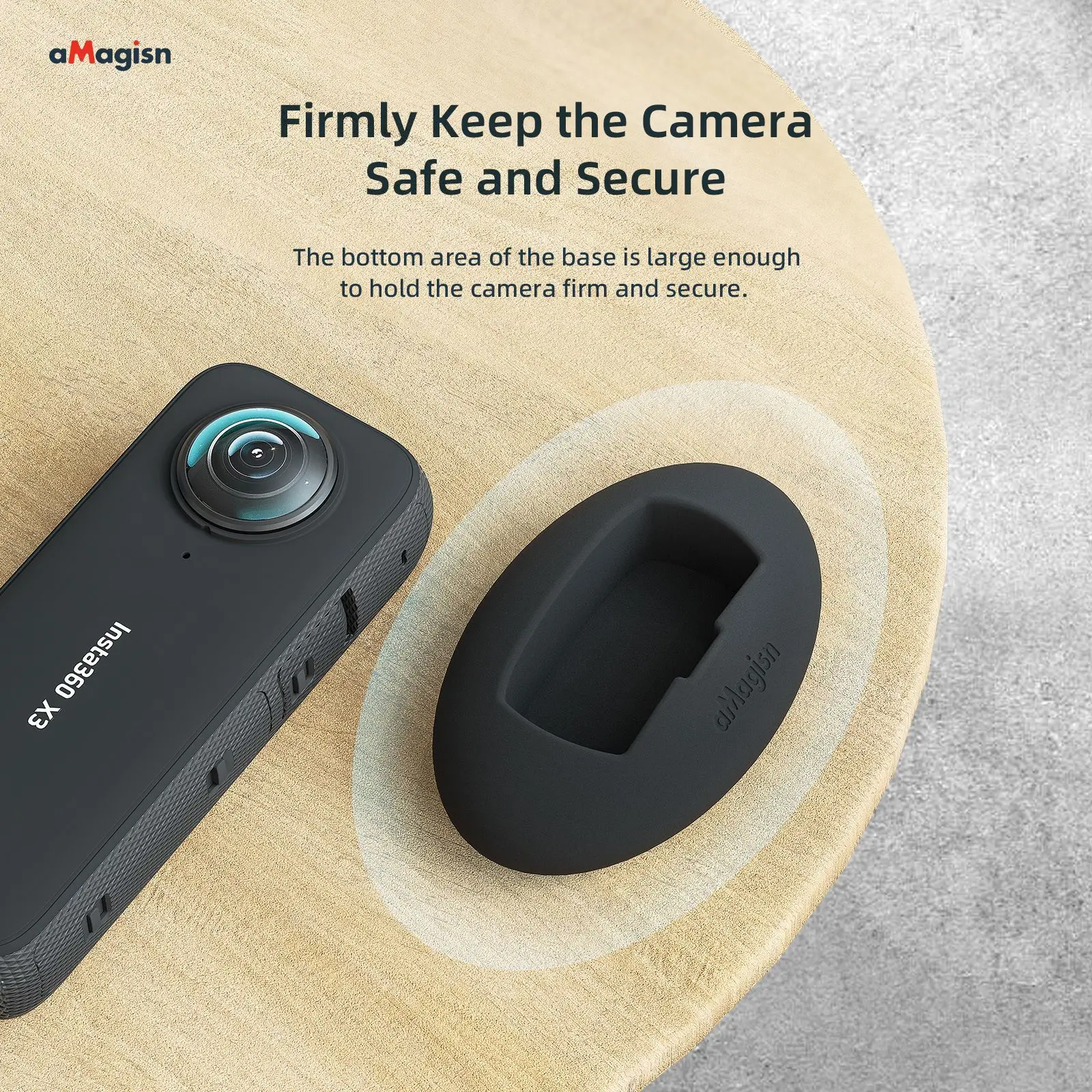 Amagin-Base de soporte de silicona para Cámara de Acción Insta360 X3, protección de escritorio, Base vertical