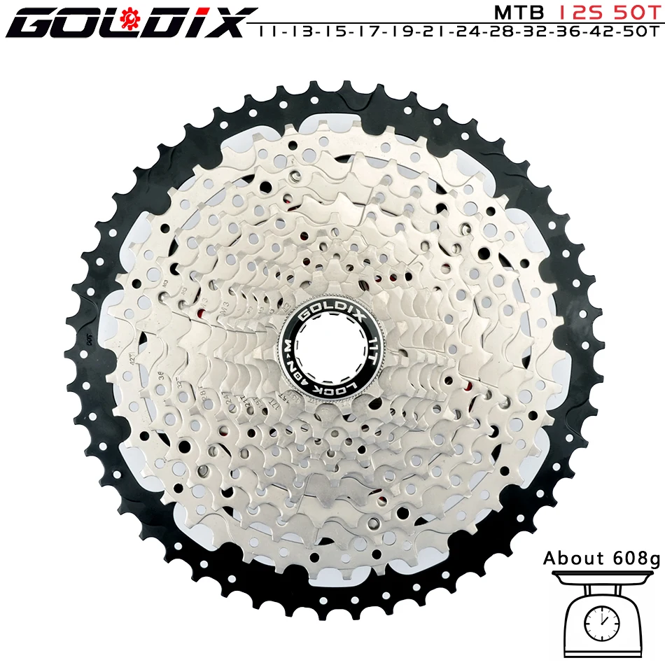 GOLDIX MTB Cassette K7 8/9/10/11/12 Speed 36/40/42/46/50/52T SUNSHINE Bicycle Freewheel Bicycle Sprocket for Shimano/SRAM