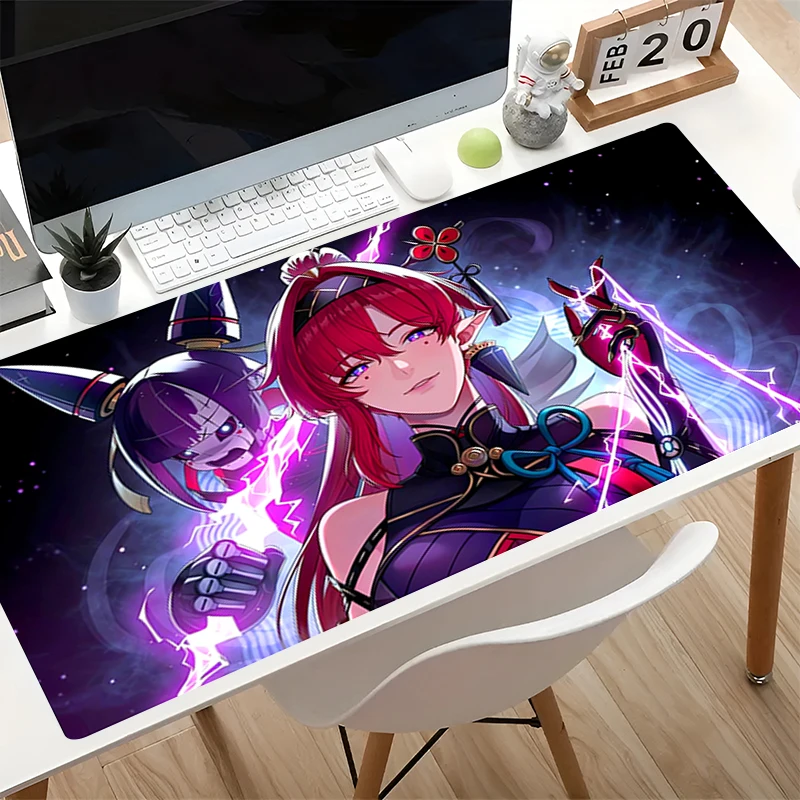 Mouse Pads Wuthering Waves Yinlin Gamer Extended Desk Mat Non Slip Keyboard Pad kawaii Gaming Accessories PC Computer Mousepad