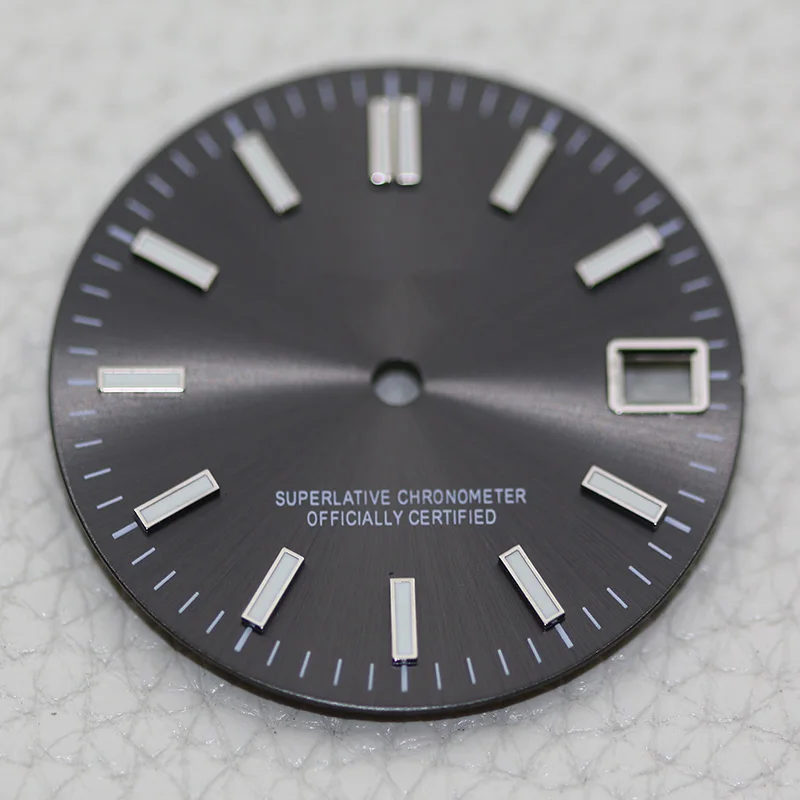 28.5mm Cadran Sunburst Yellow Date Just Dial NH35 S Logo Dress Watch Face DIY Mod Repair Parts