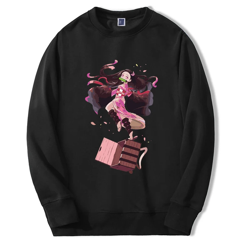 2024 Hot Japanese Anime Demon Slayer Hoodies Men Women Nezuko Graphic Manga Sweatshirt Round Neck Fashion Moletom Sportswear