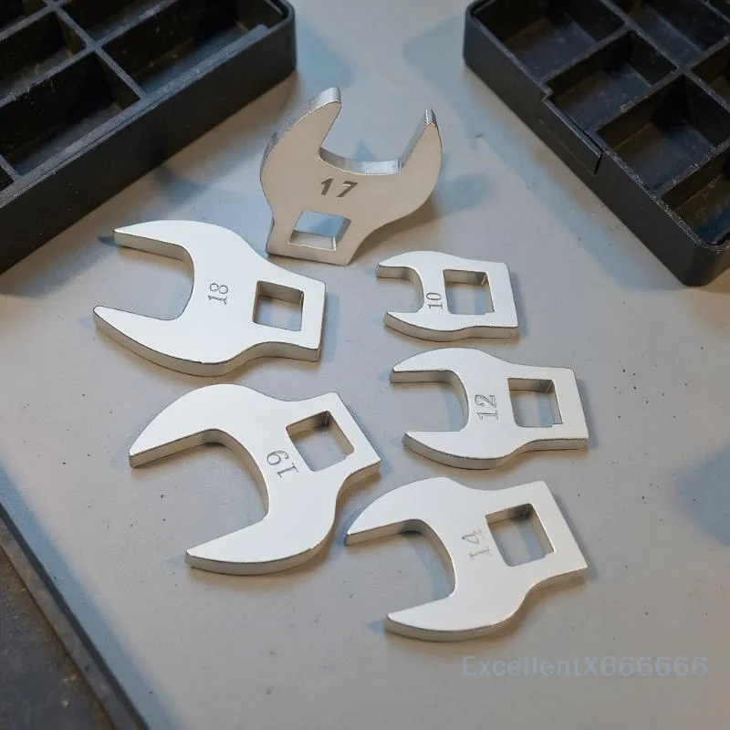 Ключ с храповым механизмом с головкой быка среднего привода 3/8 дюйма со сменной ручкой, набор из 8 рожковых гаечных ключей L-образной формы