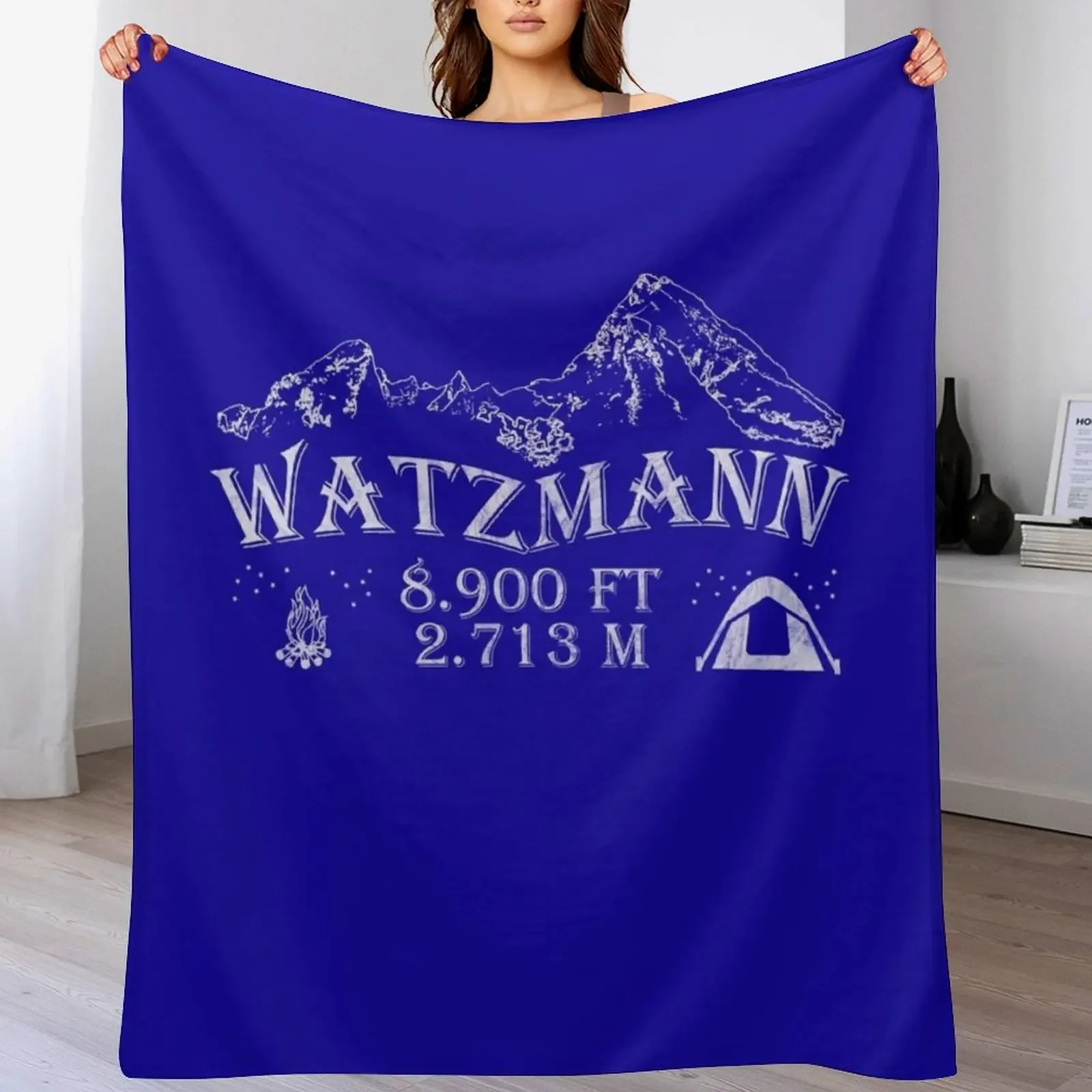 

Watzmann mountains hiking altitude tent campfire Throw Blanket Soft Plush Blanket as Housewarming Gift