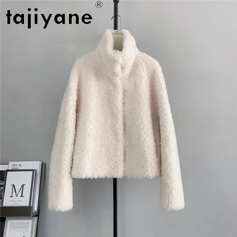 

Short Tajiyane Sheep Shearing Jacket for Women Winter Autumn 100% Granular Wool Coat Elegant Composite Fur Coats Casaco Feminino