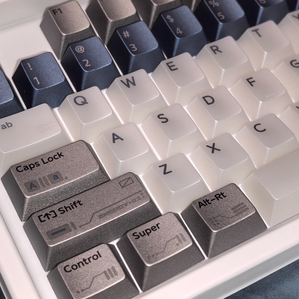 178 Keys Overload Theme Keycap Cherry Profile PBT+PC Metallic Texture Misty Transparent Keycaps for Gaming Mechanical Keyboard