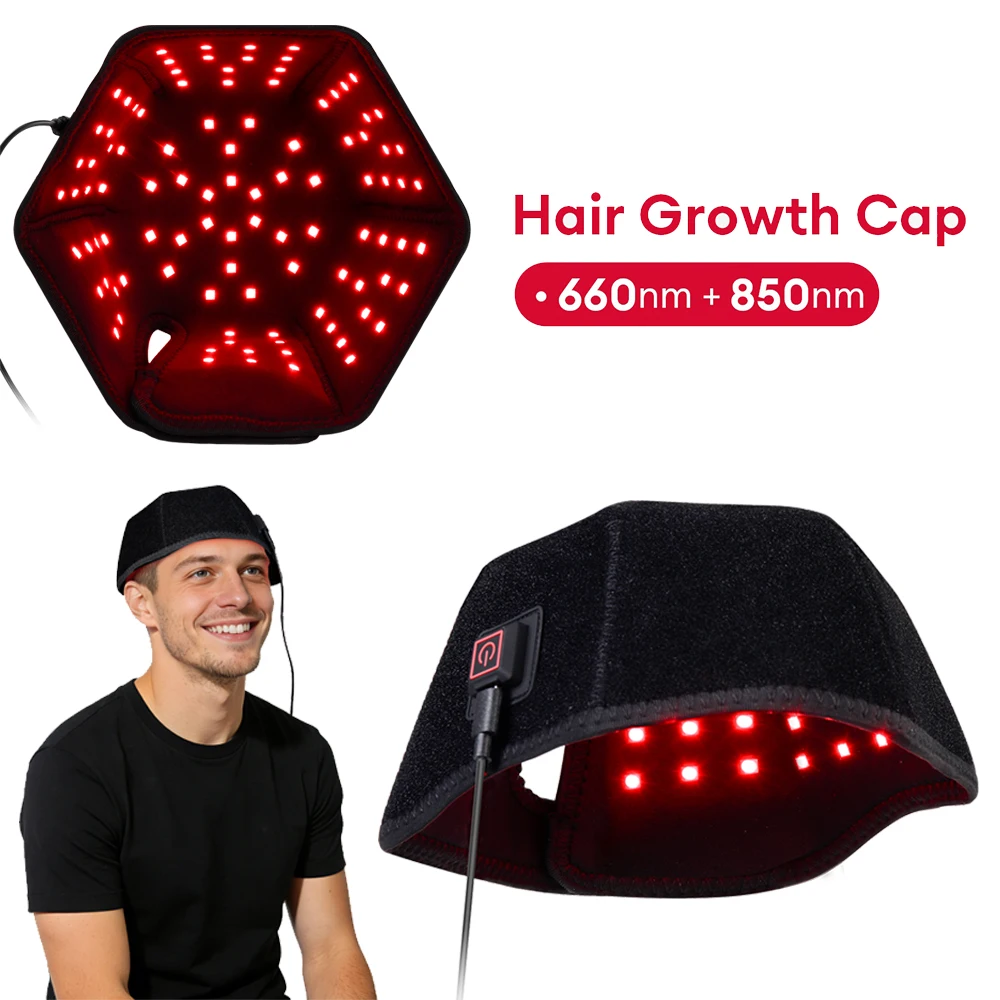 Red Light Hair Growth 660nm 850nmCap Anti Hair Loss Treatment Hat 3 Modes Crown Hair Regrowth Scalp Care Device