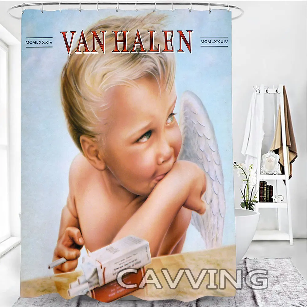 Van Halen Band  3D Shower Curtains Waterproof Bathroom Curtain Anti-slip Bath Mat Set Toilet Rugs Carpet  Home Decor  V01