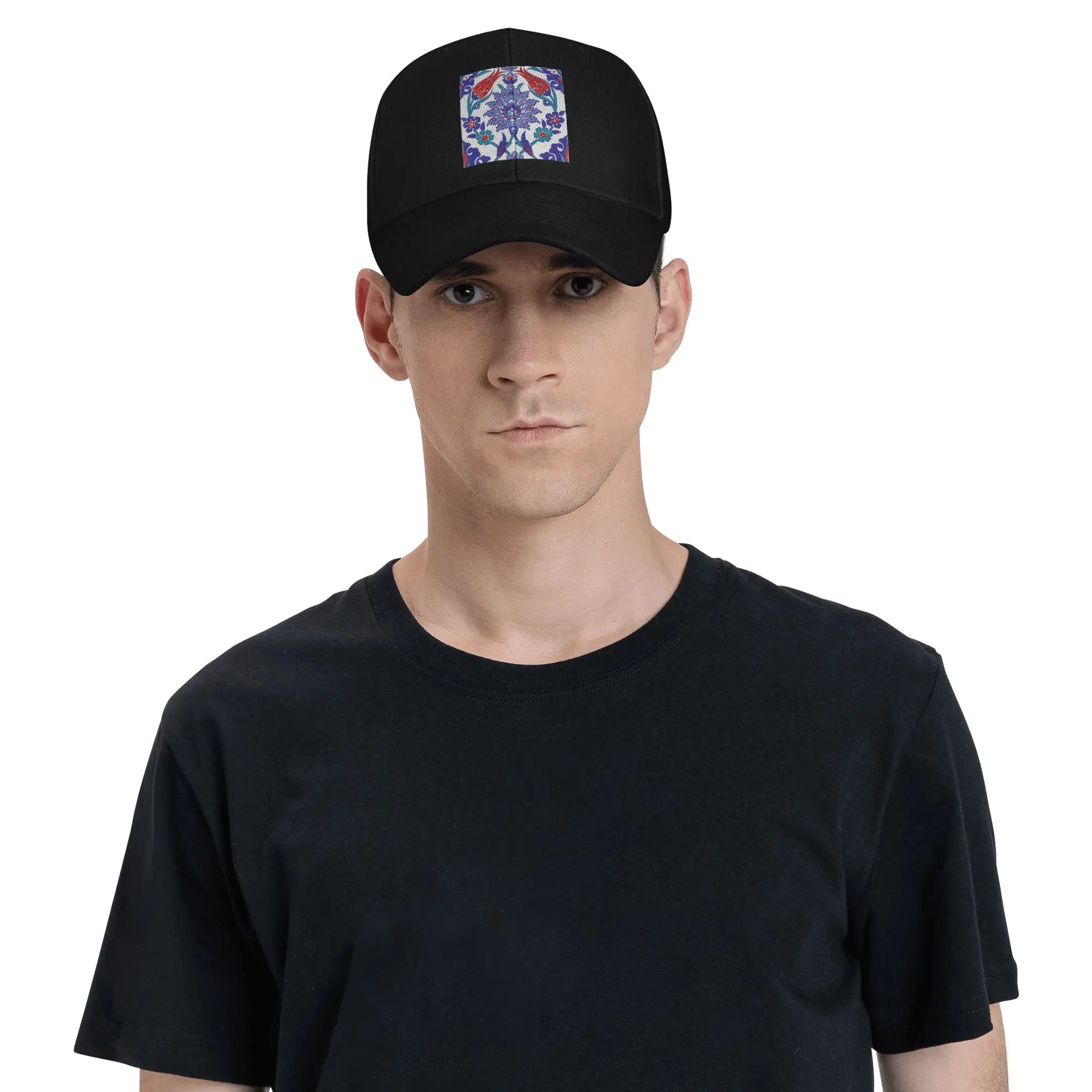 

Oriental Tile Floral Pattern Baseball Caps Snapback Fashion Baseball Hats Breathable Casual Casquette Outdoor For Men's Women's