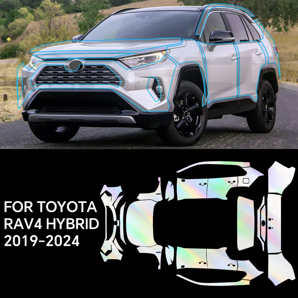 

Предварительно вырезанная пленка для Totota RAV4 Hybrid 2019-2023, защитная пленка для автомобильной краски из ТПУ, наклейка против царапин, устойчивая невидимая автомобильная наклейка