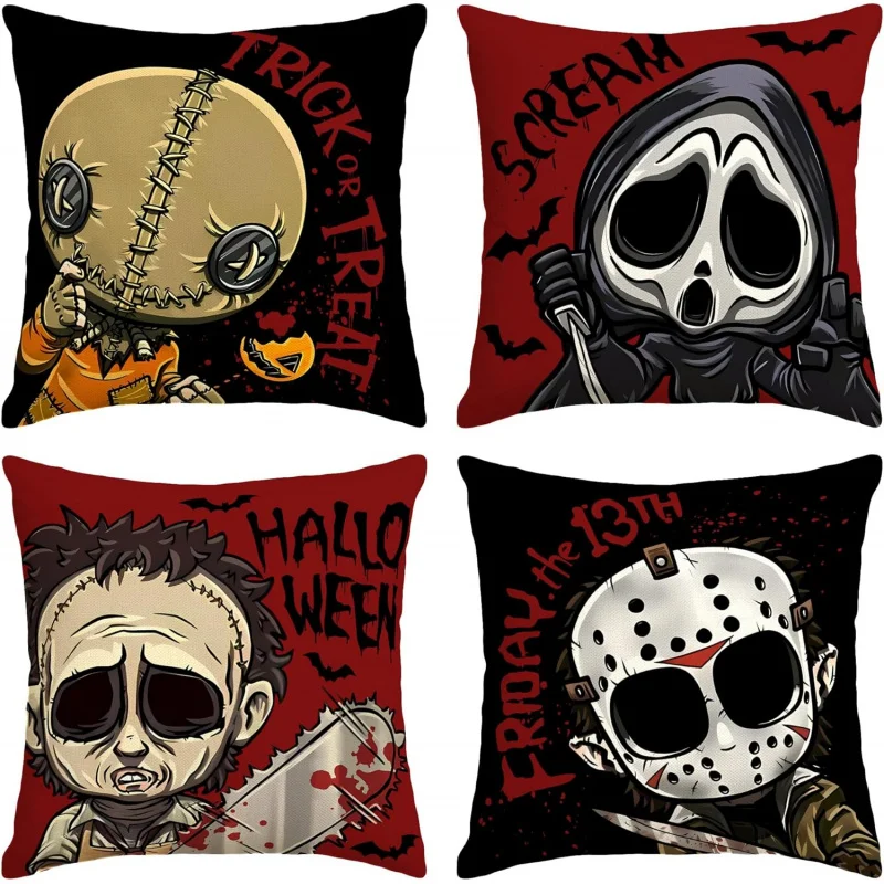 Halloween Horror Classic Movie Decoration Pillow Cover Trick or Treat Sam Screaming Death Decoration Halloween Home Party