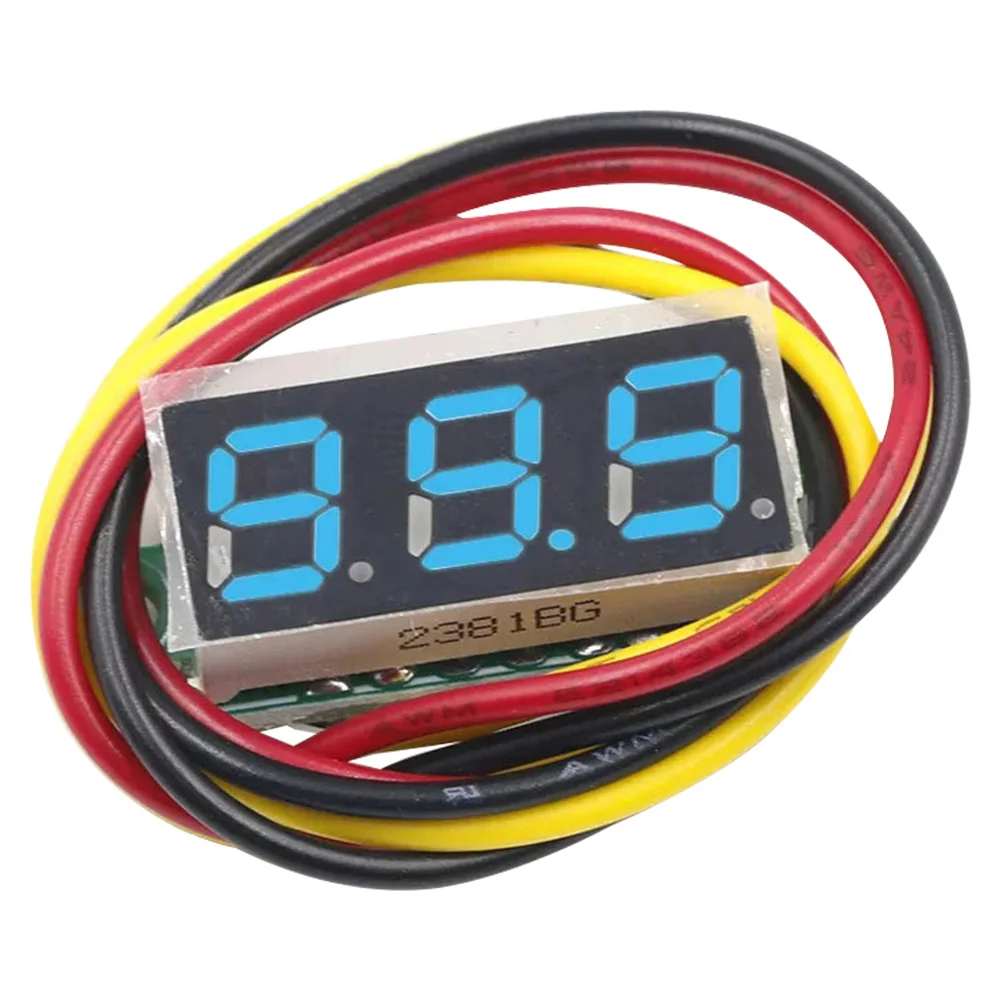 3 Wires Digital Voltmeter LED Screen 0.28 Inch Digital Voltage Tester Accurate Pressure Measurement Reverse Polarity Protection