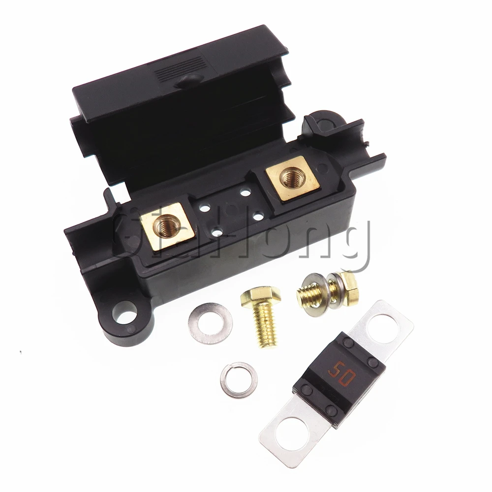 1 Set 1 Ways AC Assembly Auto Flat Type Blade Fuse Holder Without Fuse ANM Bolt-on Plastic Housing Fuse Box BX2011S