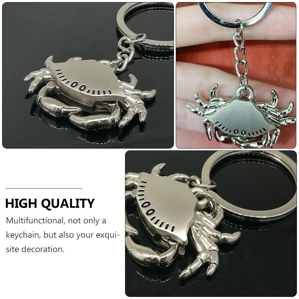  2 Pcs Crab Keychain Stylish Rings Keychains Belts Chic for Men Metal Zinc Alloy