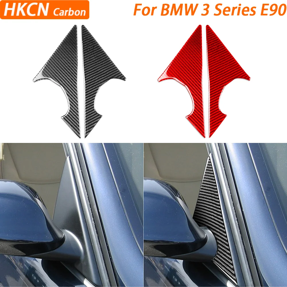 

For BMW 3 Series E90 2005—2012 Car Accessories Carbon Fiebr Outer A-pillar Door Post Protector Panel Cover Trim Modified Sticker