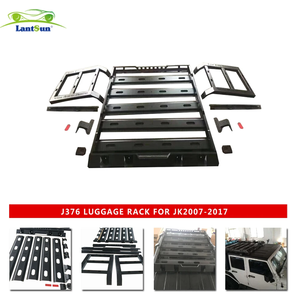 

Cargo Luggage Carrier with Side Ladder for Jeep Wrangler JK 4 DOORS 2007-2017 LANTSUN J376