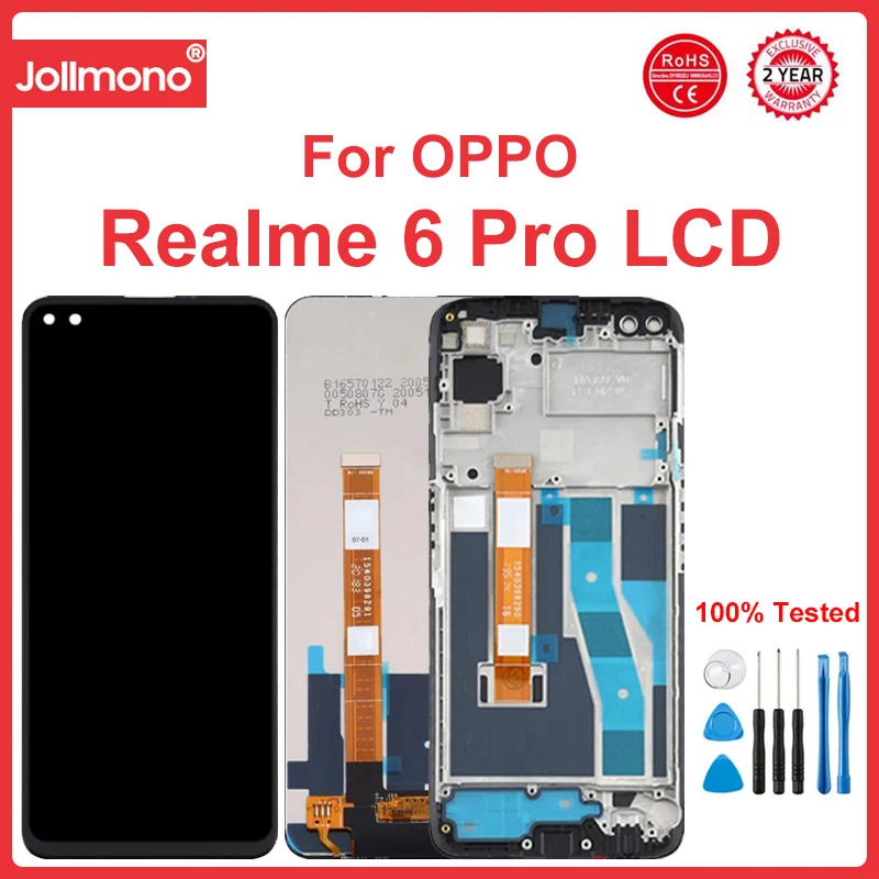 

For OPPO Realme 6 Pro LCD Display with Frame Touch Screen Digitizer Assembly, Replacement Parts,RMX2061, RMX2063