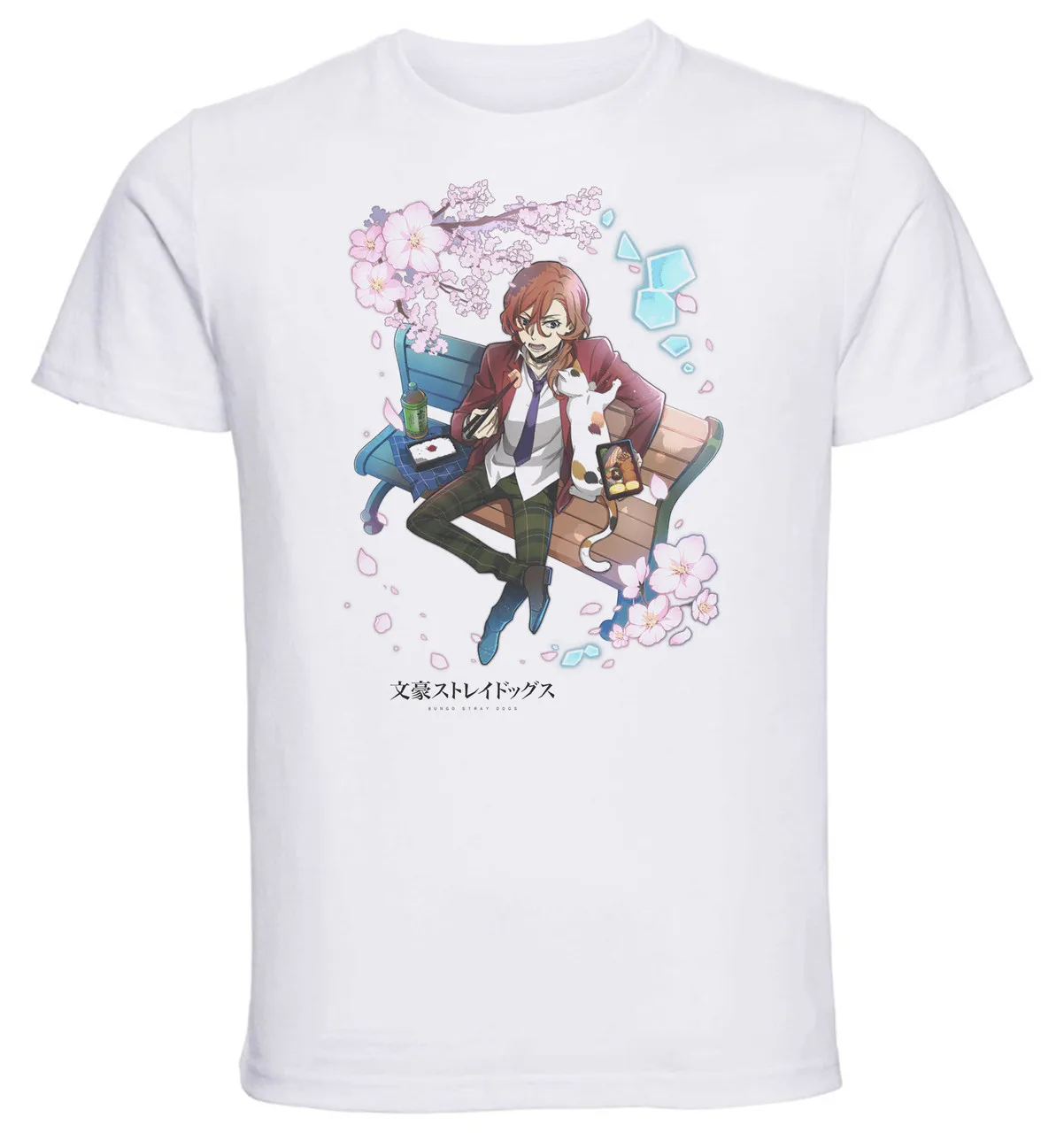 T-Shirt Unisex White Anime Bungo Stray Dogs CHUYA NAKAHARA New Semester