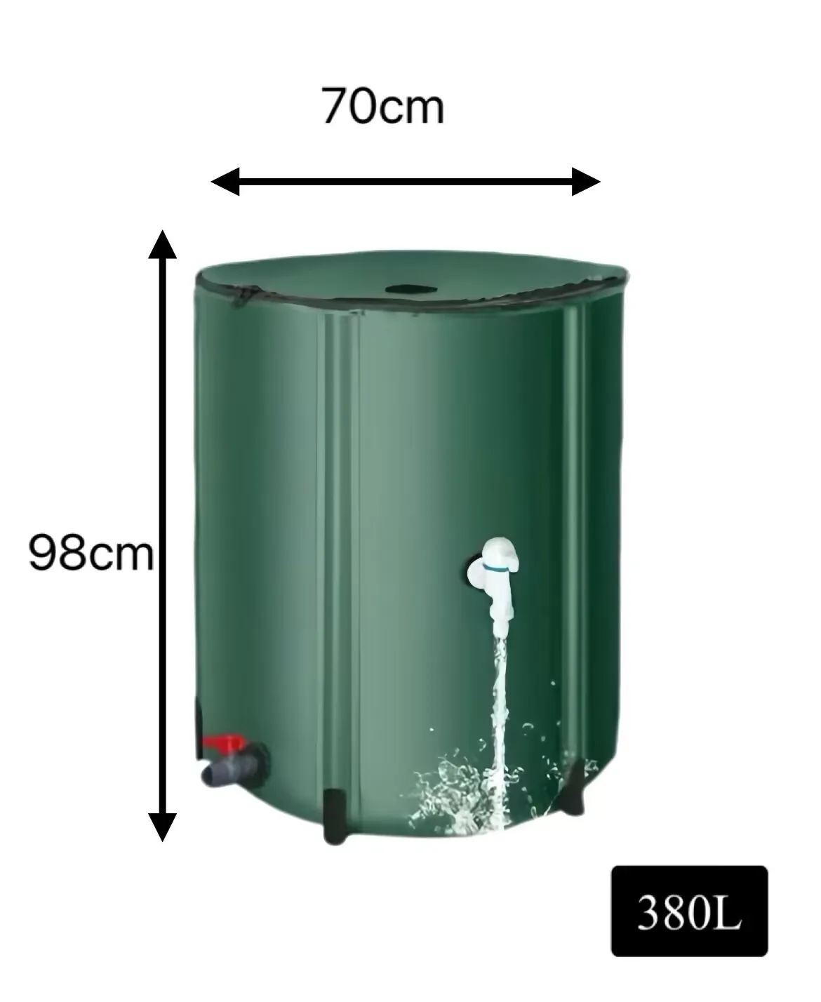 380LPVC spliced ​​folding bucket garden rainwater collector large capacity, convenient and easy to store water storage bucket