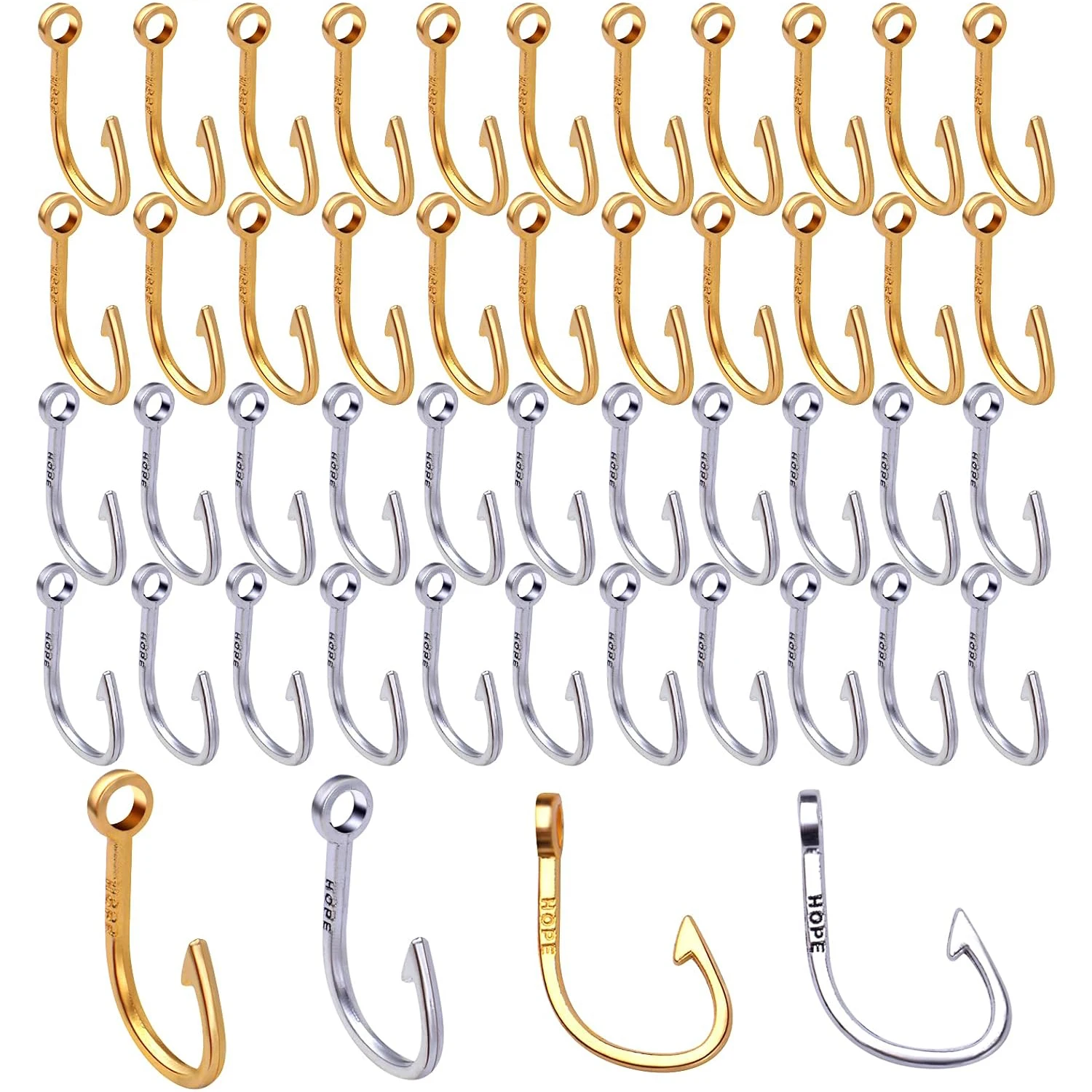 

50pcs Fish Hook Charm Pendants Tibetan Style Fishing Hook Charms Fish Hook Bead Charm for DIY Jewelry Making Findings Accessory
