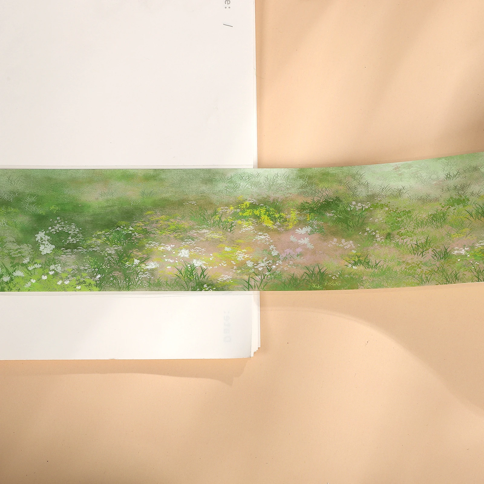 Taśma PET 500cm Vintage Łąka Rośliny Kwiaty Krajobraz Kreatywny DIY Materiał do Dziennika Kolaż Scrapbook Artykuły Papiernicze