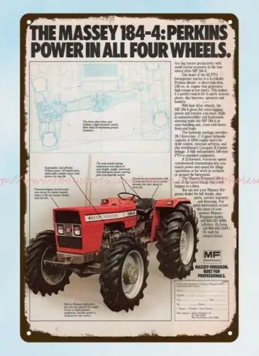 1980 farm machinery MASSEY-FERGUSON Tractor metal tin sign art posters