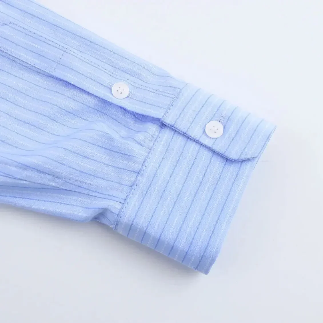 Femmes printemps/été à manches longues en popeline rayé décontracté haut blanc chemises et chemisiers femmes vêtements vêtements populaires coréens