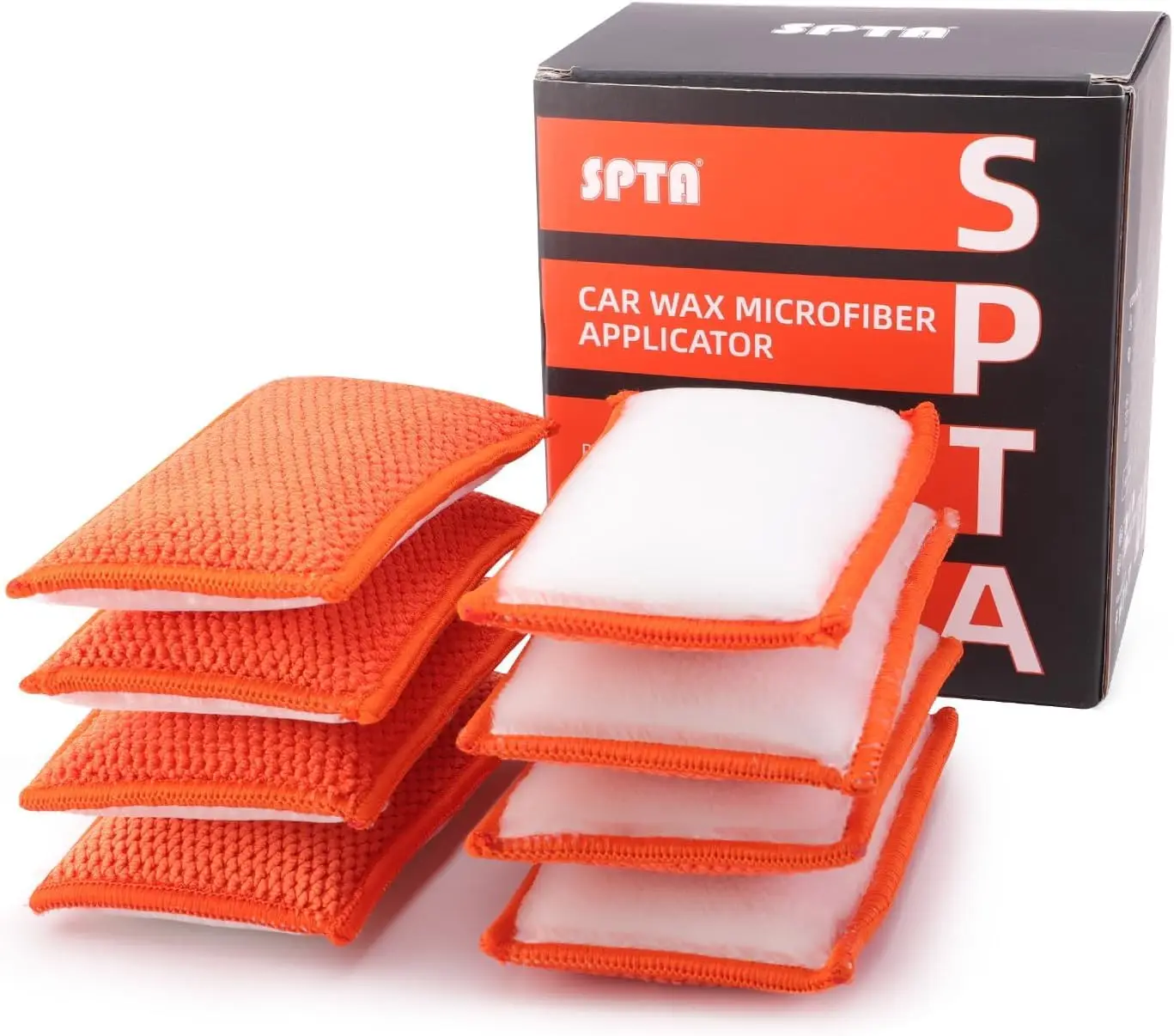 

Набор из 8 губок-аппликаторов из микрофибры для нанесения воска, 6x3.3x0.8 дюйма, для чистки салона автомобиля, лодки, дерева, мрамора, мотоцикла