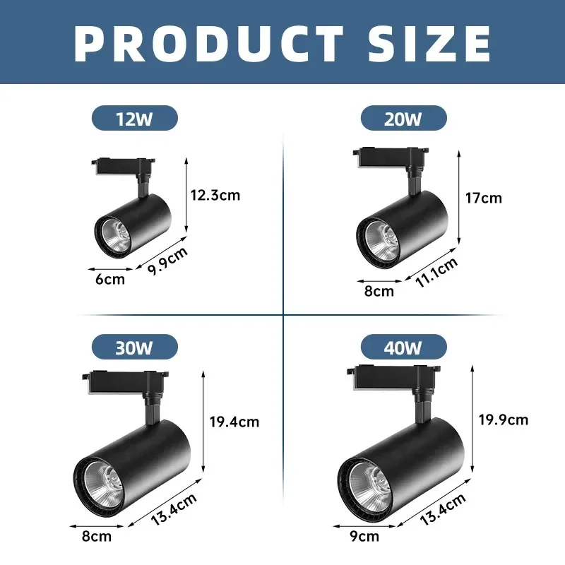 LED Teto Spot Light Set, Track Light, Lâmpadas de parede, Casa, Cozinha, Loja, Stripe Lighting, Spotlight Rail, 220V, 12 W, 20 W, 30 W, 40W