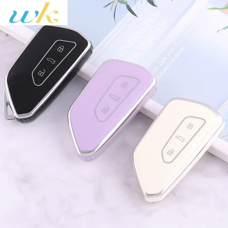 

Fashion TPU Car Remote Key Case Cover Shell Fob For VW Volkswagen Golf 8 2020 Skoda Octavia A8 2021 SEAT Leon MK4 Accessories