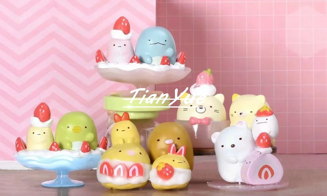 Cute Animal Corner Creature Fruit Tray Sumikko gurashi Osushino kai 5pcs/set Christmas Gift Toys for children 5cm