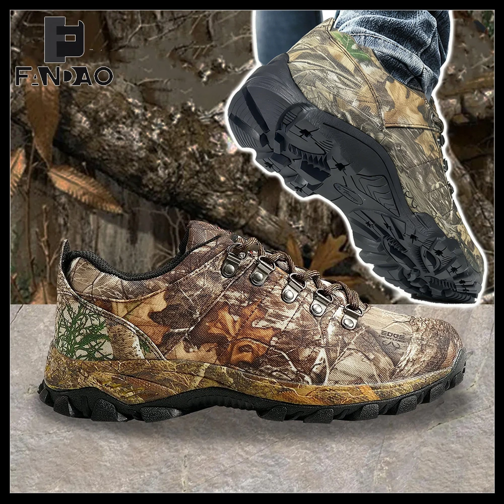 Tactical Camouflage Hiking Boots Waterproof Anti-Slip Sports Shoes Camping Jungle Travel Running Shoes for Hunting Adventures