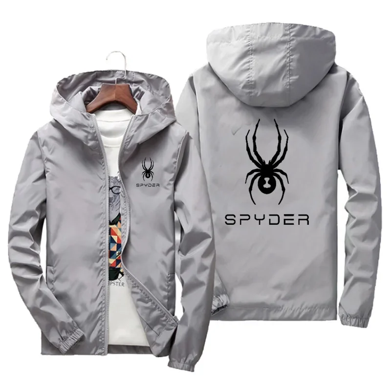 SPYDER men's casual coat large size 7XL High quality spring summer new coat men's street brand windbreaker Hoodie zipper thin co