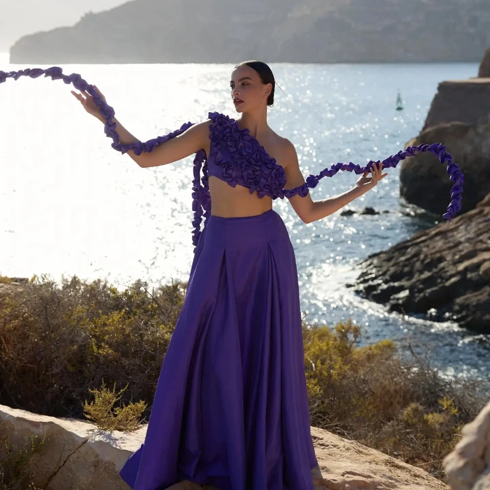 2026 New High Waist Deep Purple Satin Maxi Skirts Women Front High Slit Flowy Mermaid Hem Bodycon Beach Vacation Party Skirt