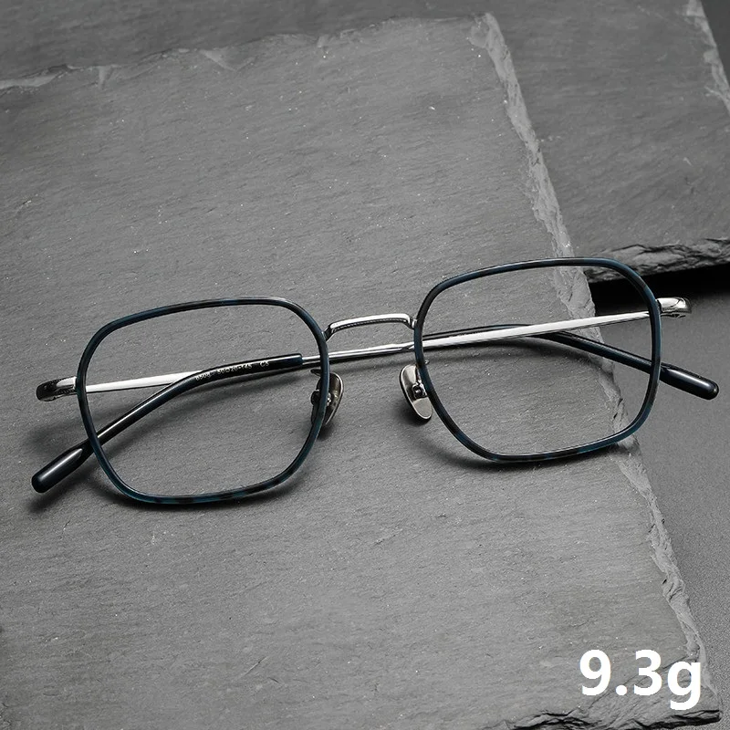 

Small Glasses Frame Men Eyeglasses 8508 Vintage Tortoise Acetate Polygon Titanium Japanese Design Anti Blue Light Prescription