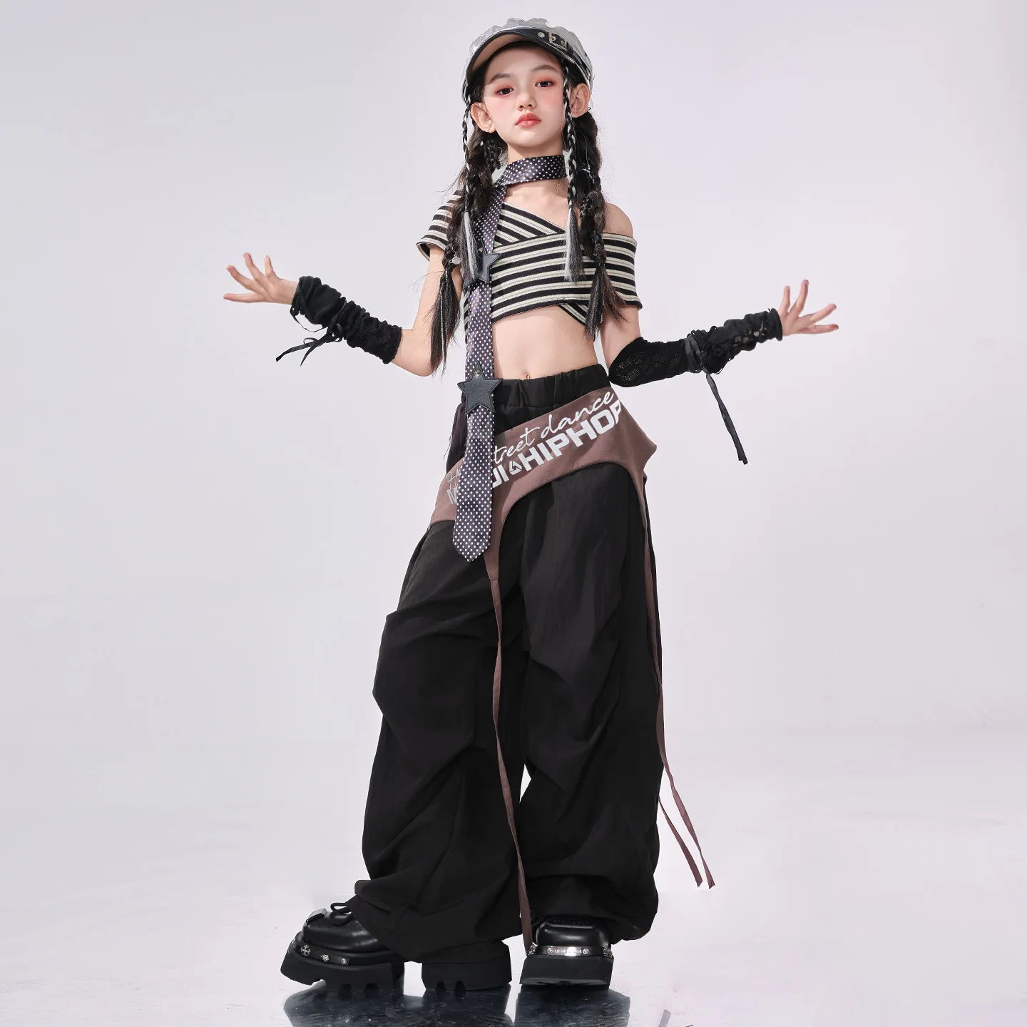 Mädchen Hip Hop Kleidung Goldene Pailletten Crop Tops Cargo Hosen Kind K-pop Streetwear Kind Jazz Mädchen Gruppe Street Dance kleidung Set