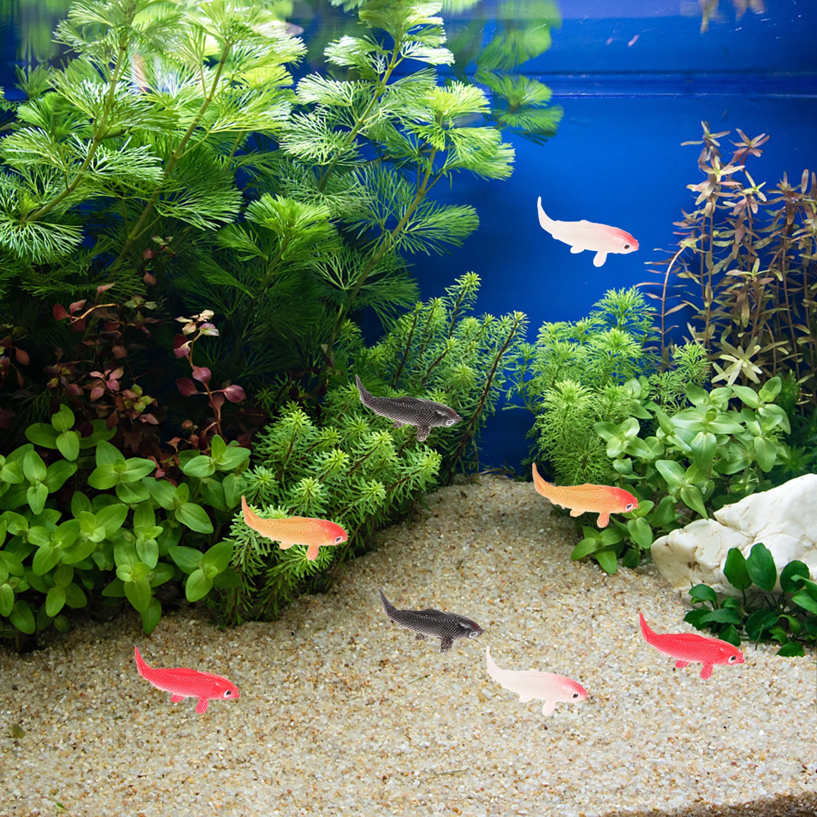 

10 Pcs Baby Bath Toys House Model Fake Fish Accessories Food Ornaments for Kids