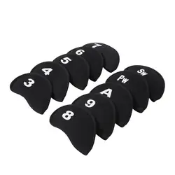 Cubiertas de cabeza de Golf de 10 piezas, Protector de hierro de neopreno, accesorio de Golf, luz negra, regalo para golfistas, tres colores