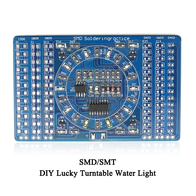 03 Lucky Turntable SMD/SMT Components Soldering Practice Board Electronic Project Kits DIY Soldering Skill Practice Board LED