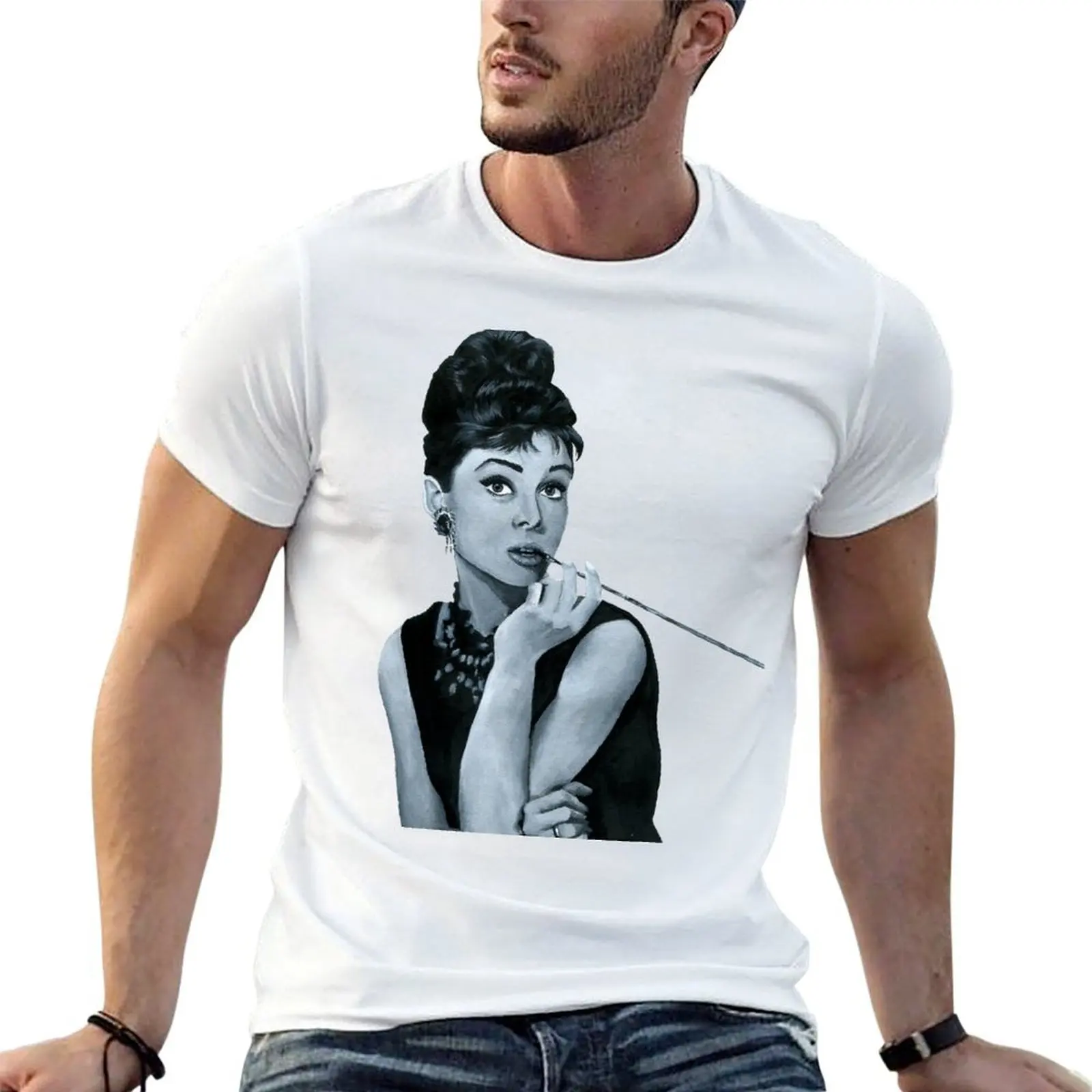 Audrey Hepburn T-Shirt Luxury vintage t shirts clothes for men